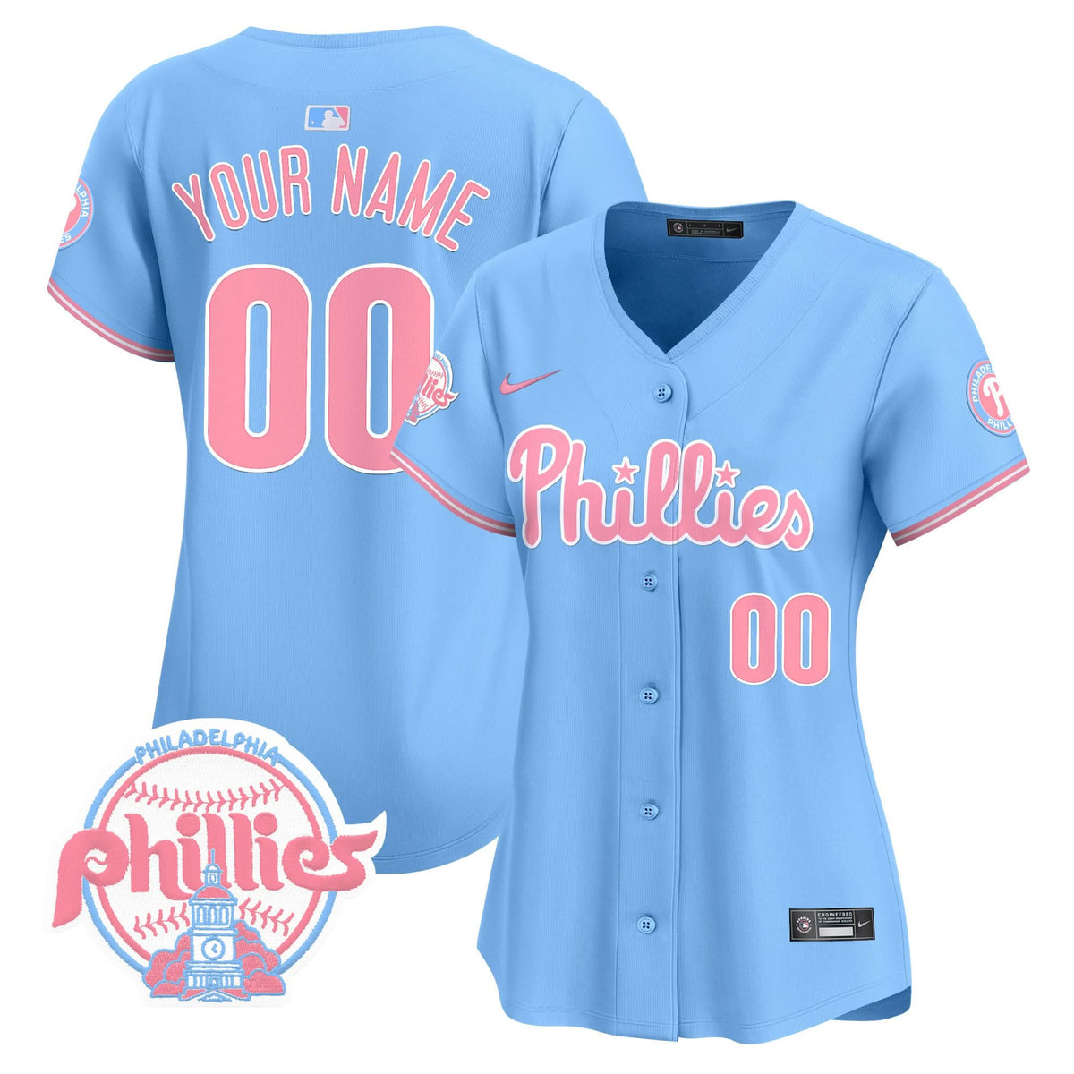 Philadelphia Phillies Bubblegum Pink Vapor Premier Limited Custom Jersey V2 - Stitched