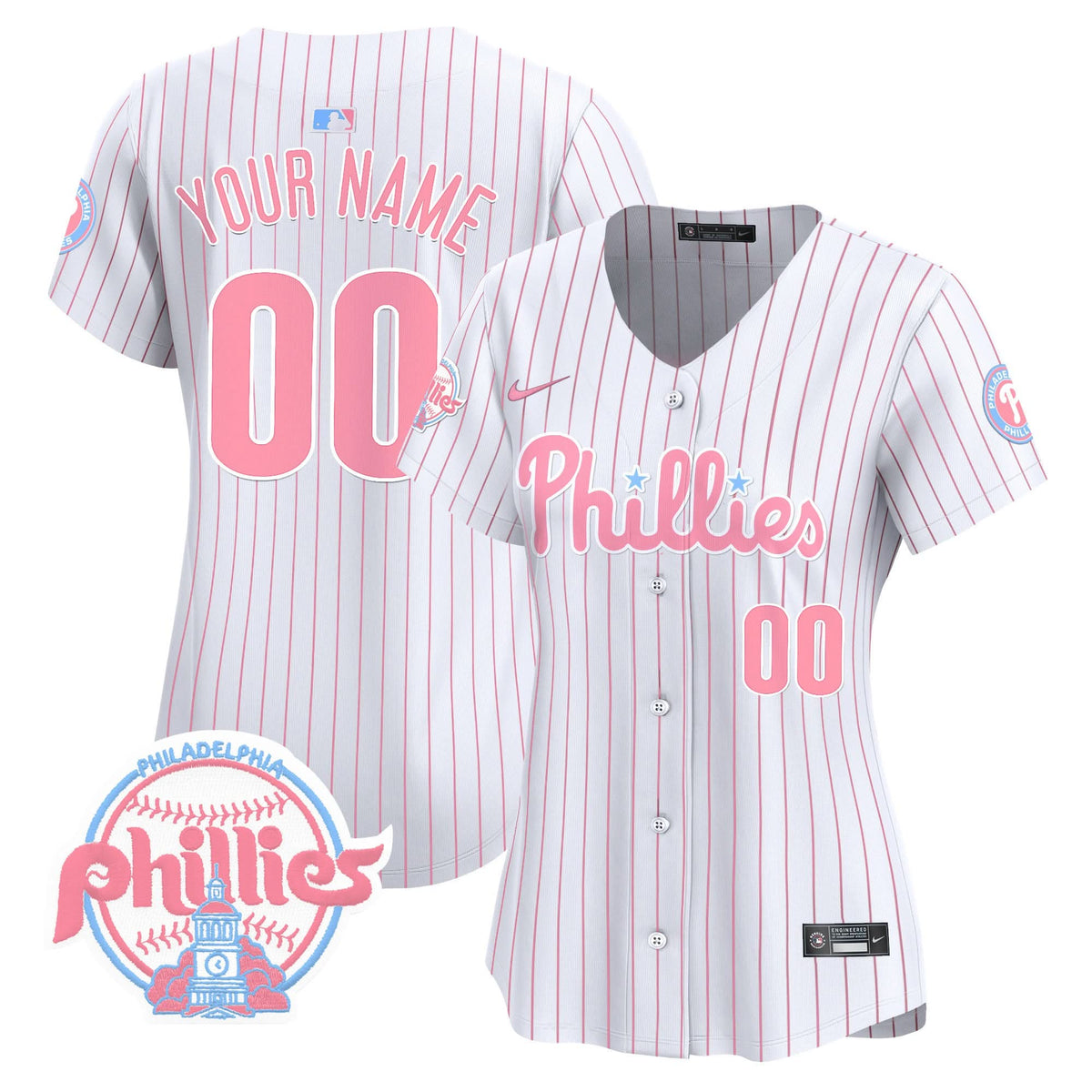 Philadelphia Phillies Bubblegum Pink Vapor Premier Limited Custom Jersey V2 - Stitched