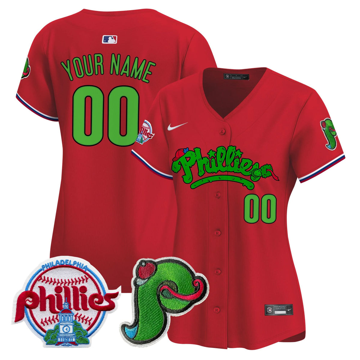 Philadelphia Phillies Phanatic Patch Vapor Premier Limited Custom Jersey V4 - Stitched