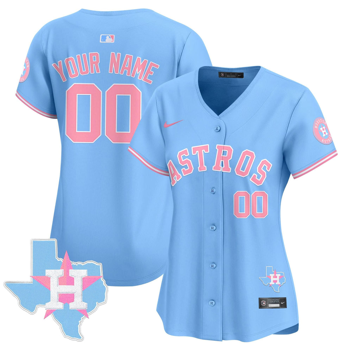 Houston Astros Bubblegum Pink Vapor Premier Limited Custom Jersey - Stitched-Cuztomshoes