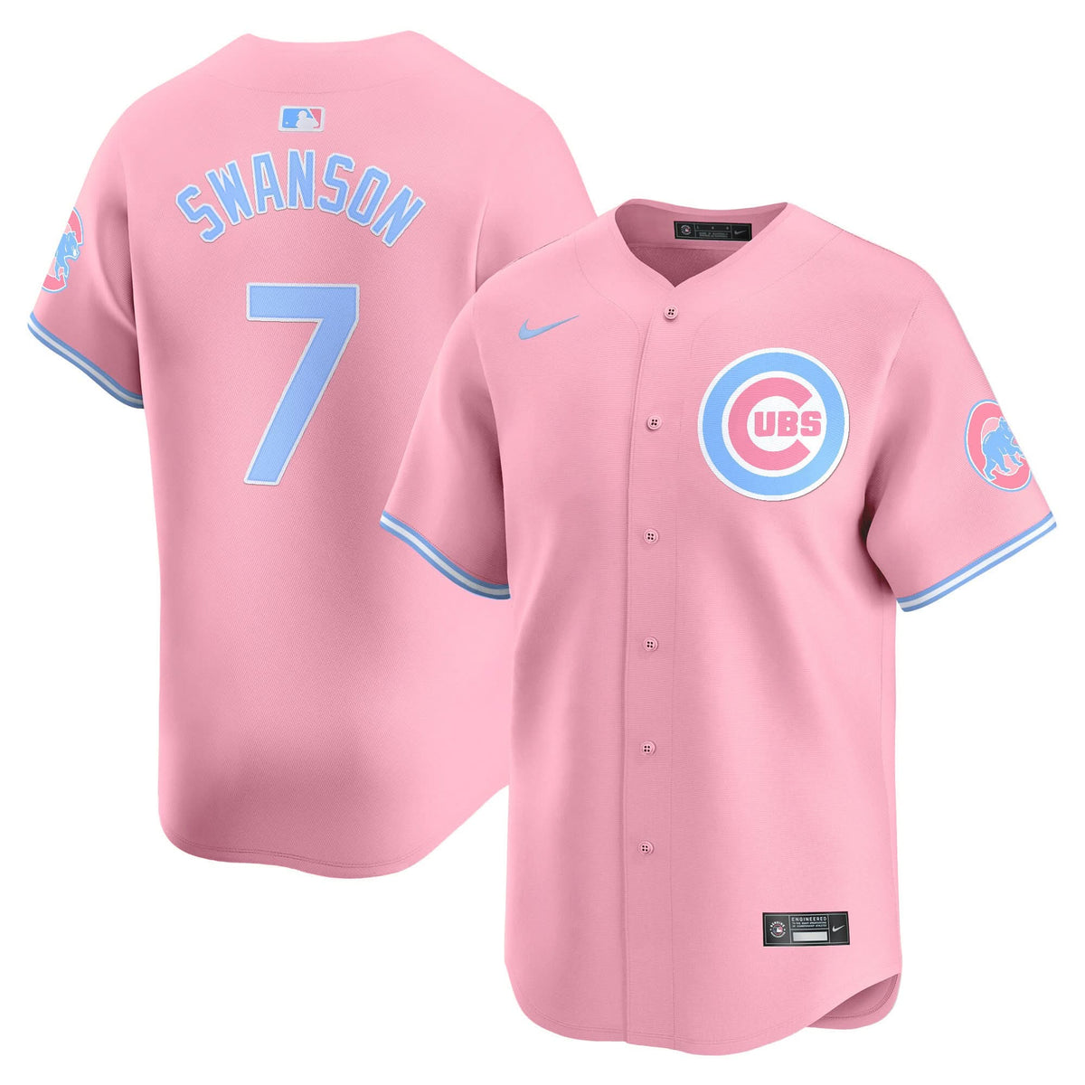 Chicago Cubs Bubblegum Pink Vapor Premier Limited Jersey - Stitched