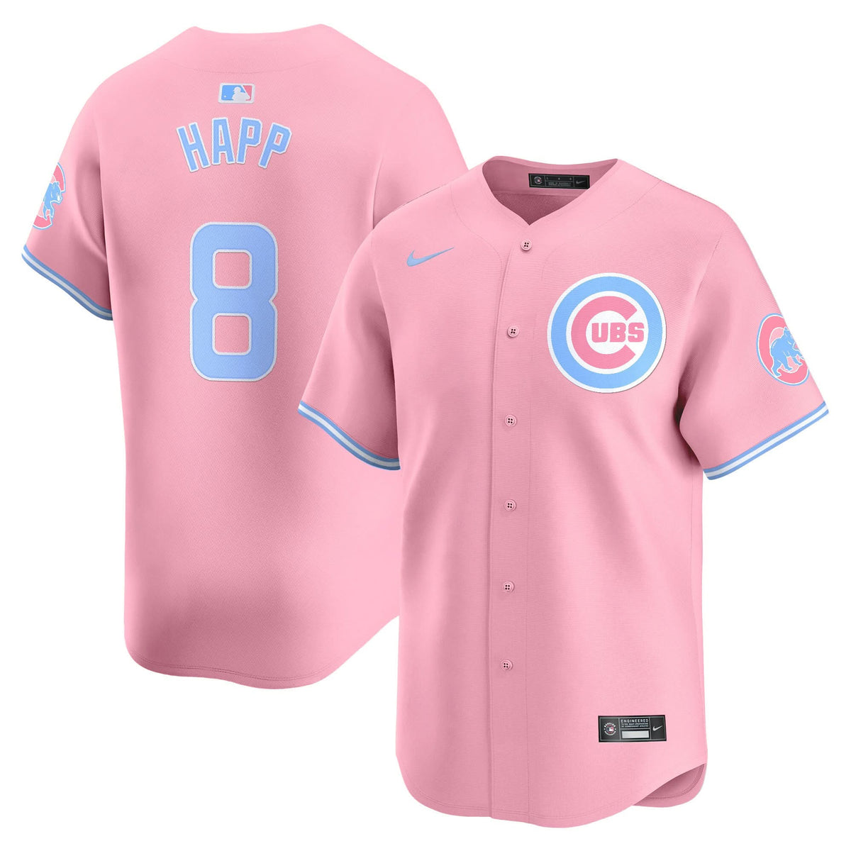 Chicago Cubs Bubblegum Pink Vapor Premier Limited Jersey - Stitched