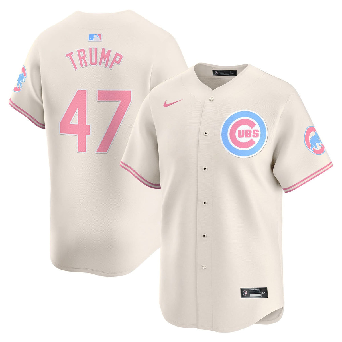 Chicago Cubs Bubblegum Pink Vapor Premier Limited Jersey - Stitched