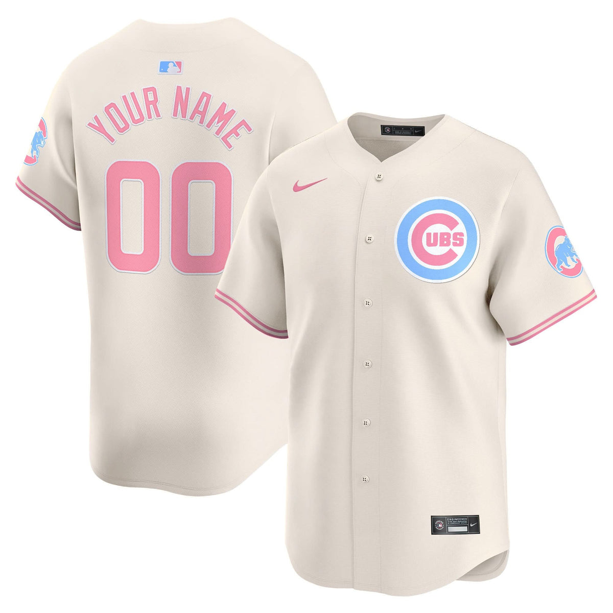 Chicago Cubs Bubblegum Pink Vapor Premier Limited Custom Jersey - Stitched