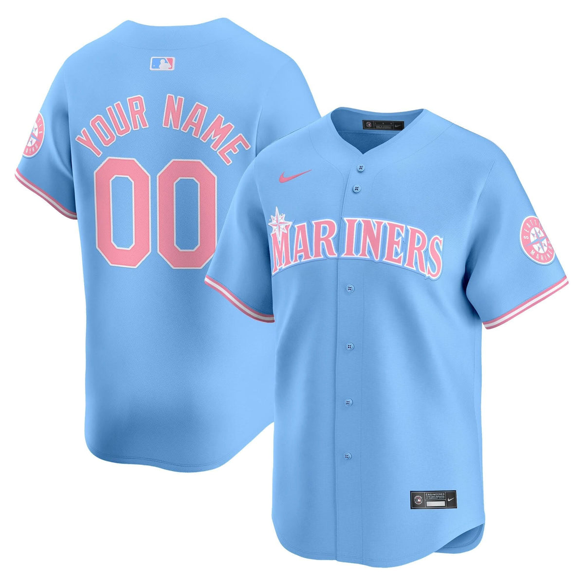 Seattle Mariners Bubblegum Pink Vapor Premier Limited Custom Jersey - Stitched