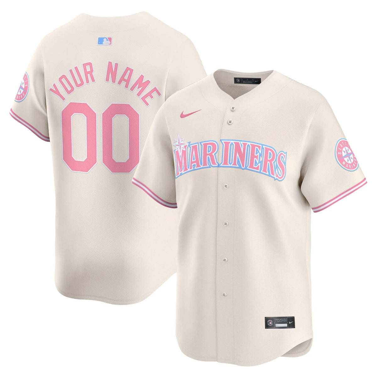 Seattle Mariners Bubblegum Pink Vapor Premier Limited Custom Jersey - Stitched