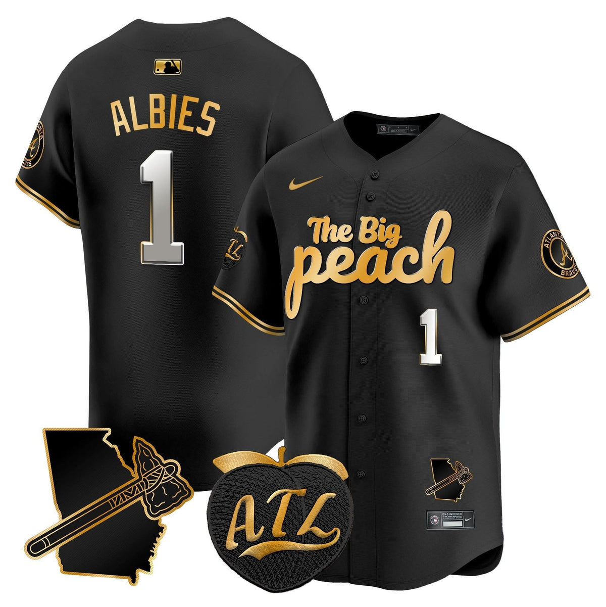 Atlanta Braves The Big Peach Vapor Premier Limited Jersey V3 - Stitched