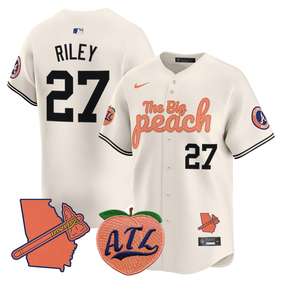 Atlanta Braves The Big Peach Vapor Premier Limited Jersey V3 - Stitched