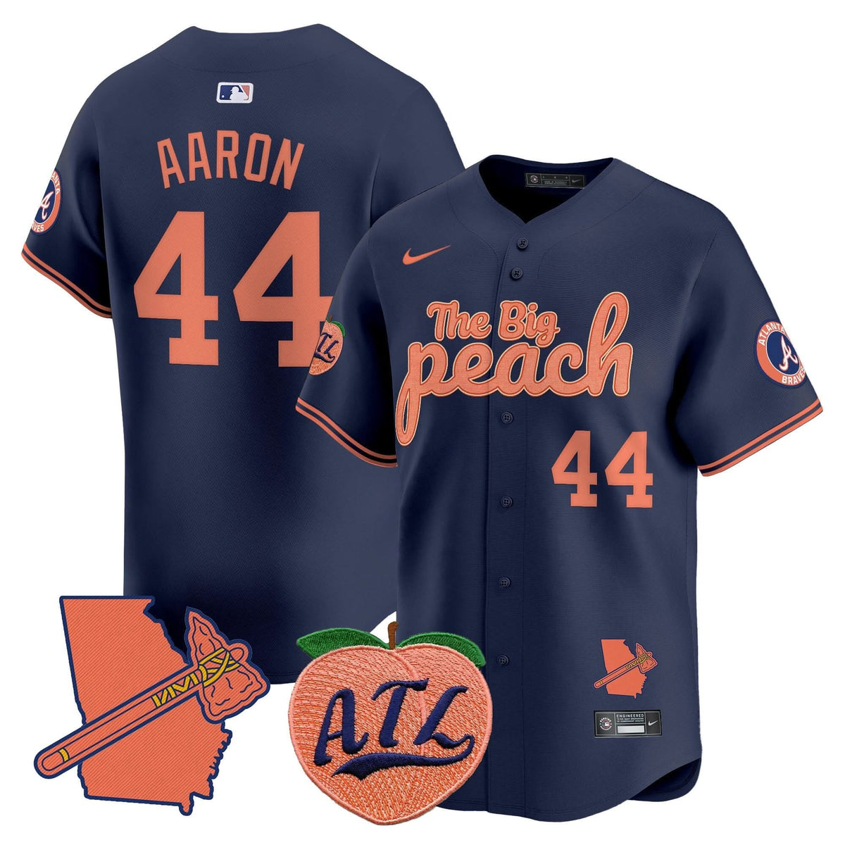Atlanta Braves The Big Peach Vapor Premier Limited Jersey V3 - Stitched