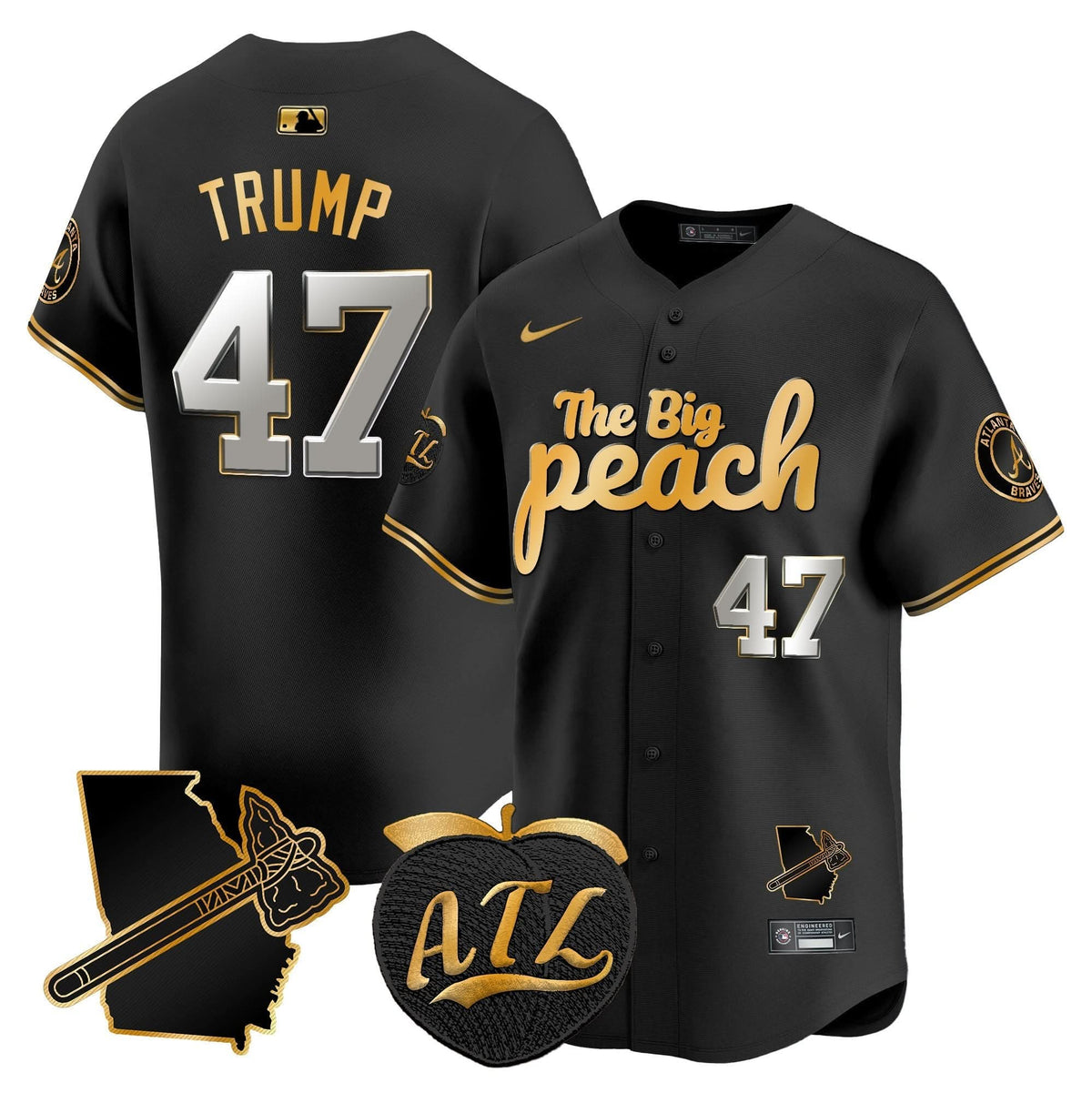 Atlanta Braves The Big Peach Vapor Premier Limited Jersey V3 - Stitched