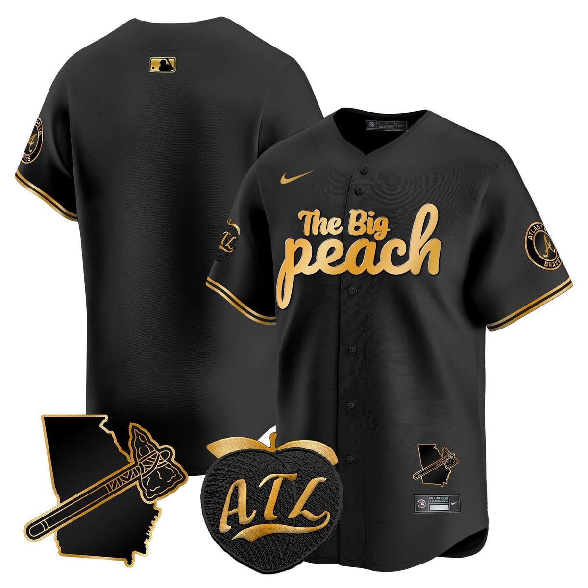Atlanta Braves The Big Peach Vapor Premier Limited Jersey V3 - Stitched