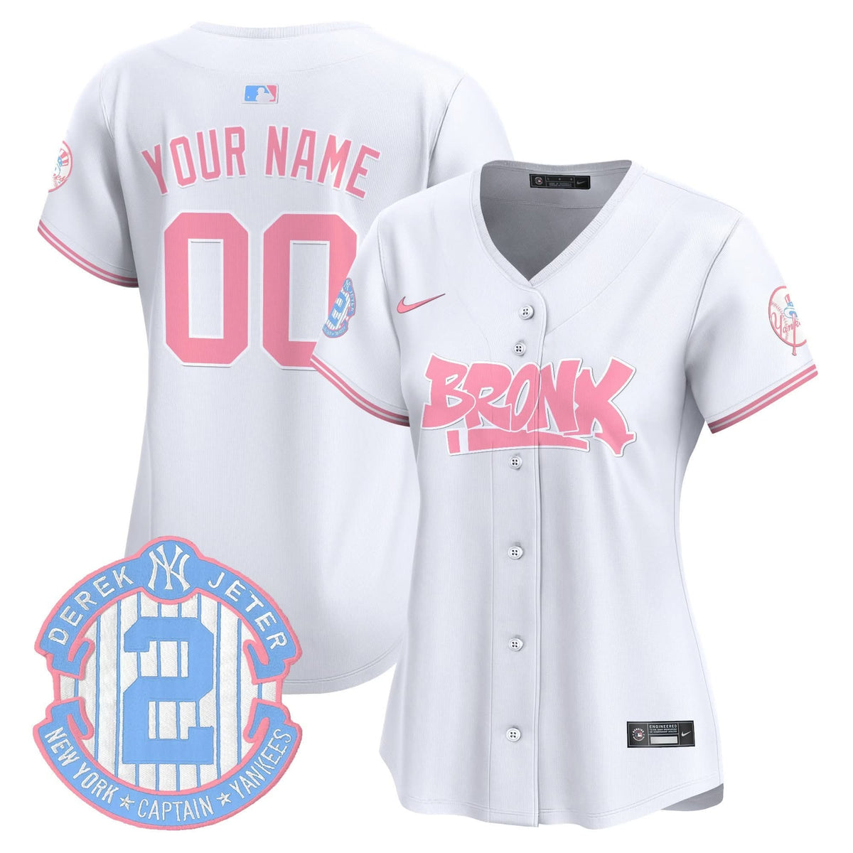 New York Yankees The Bronx Graffiti Bubblegum Pink Vapor Premier Limited Custom Jersey - Stitched