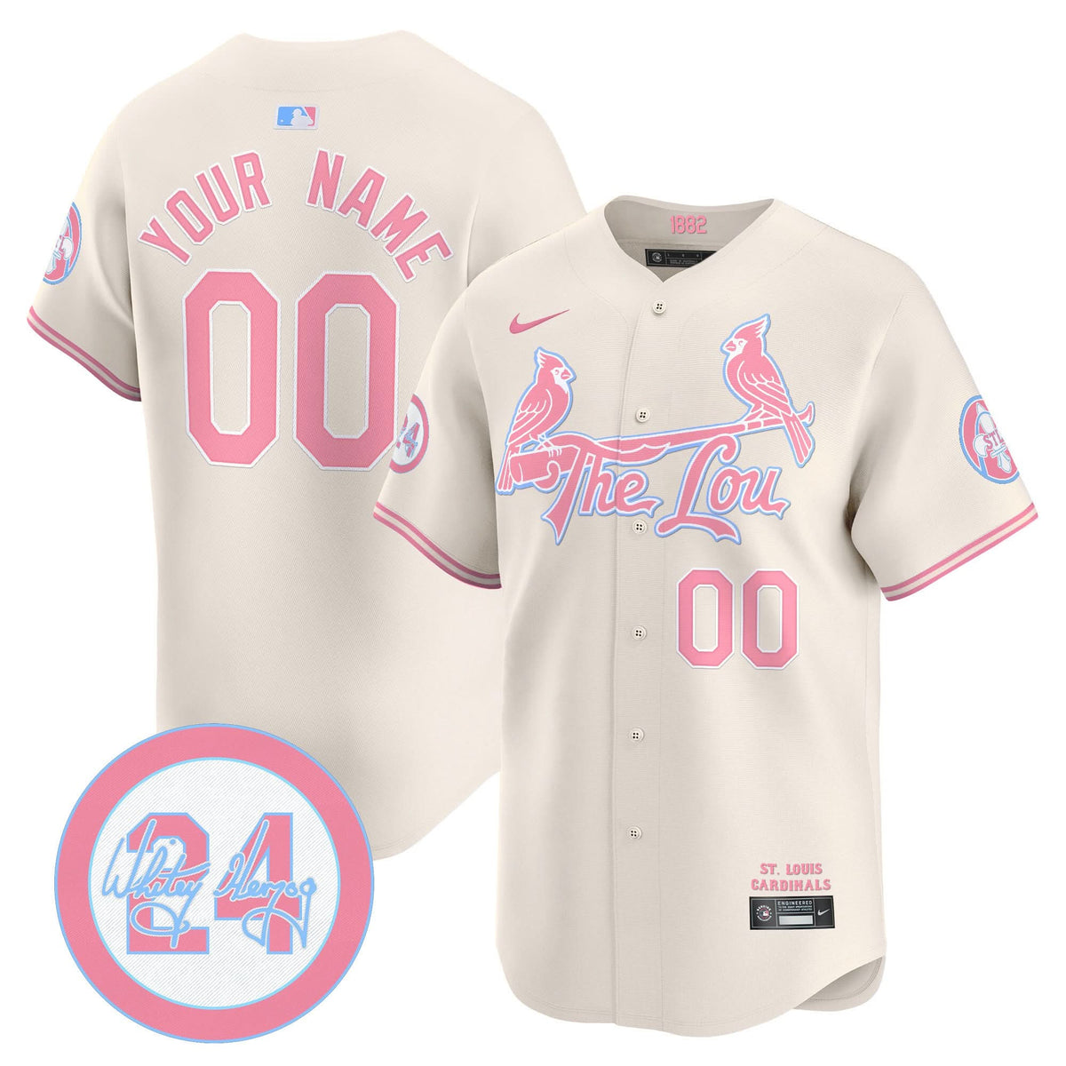St. Louis Cardinals Bubblegum Pink Vapor Premier Limited Custom Jersey - Stitched