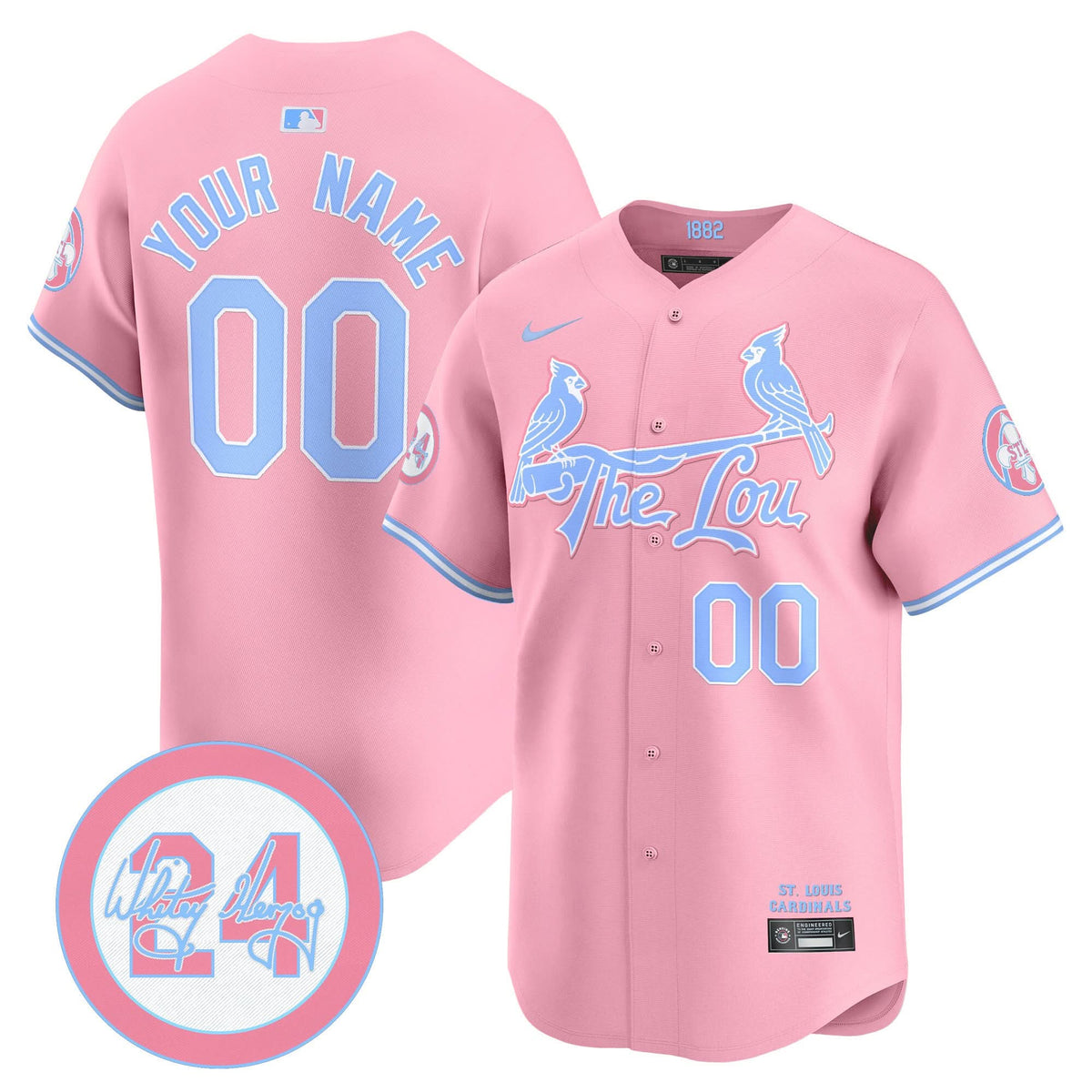 St. Louis Cardinals Bubblegum Pink Vapor Premier Limited Custom Jersey - Stitched