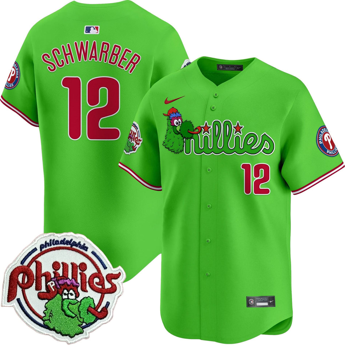 Philadelphia Phillies Phanatic Patch Vapor Premier Limited Jersey V3 - Stitched