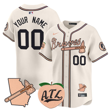Atlanta Braves Peach Vapor Premier Limited Custom Jersey - Stitched