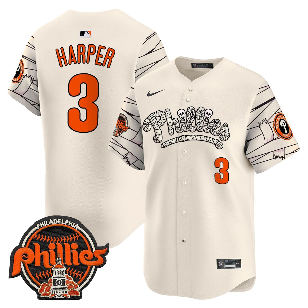 Philadelphia Phillies Halloween Vapor Premier Limited Jersey V2 - Stitched