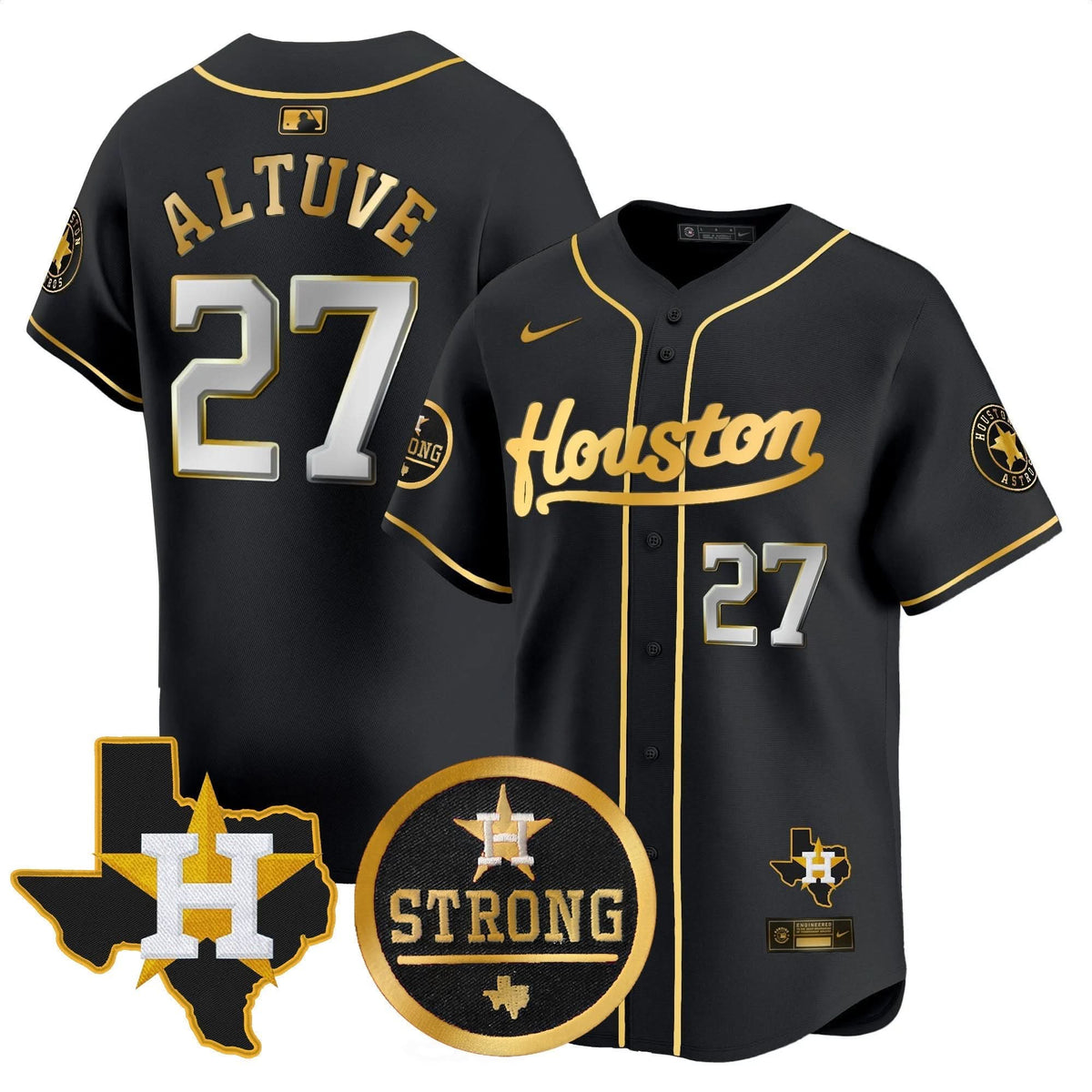 Houston Astros Houston Strong Patch Vapor Premier Limited Jersey - Stitched-Cuztomshoes