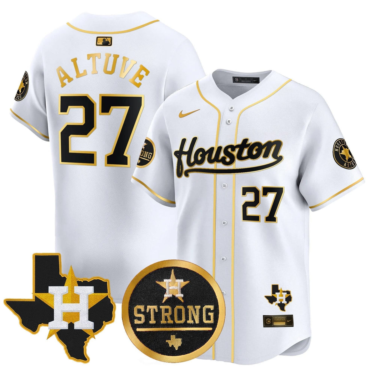 Houston Astros Houston Strong Patch Vapor Premier Limited Jersey - Stitched-Cuztomshoes