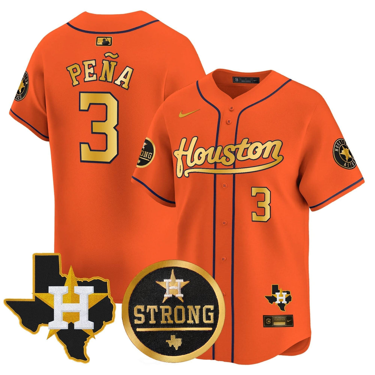 Houston Astros Houston Strong Patch Vapor Premier Limited Jersey - Stitched-Cuztomshoes