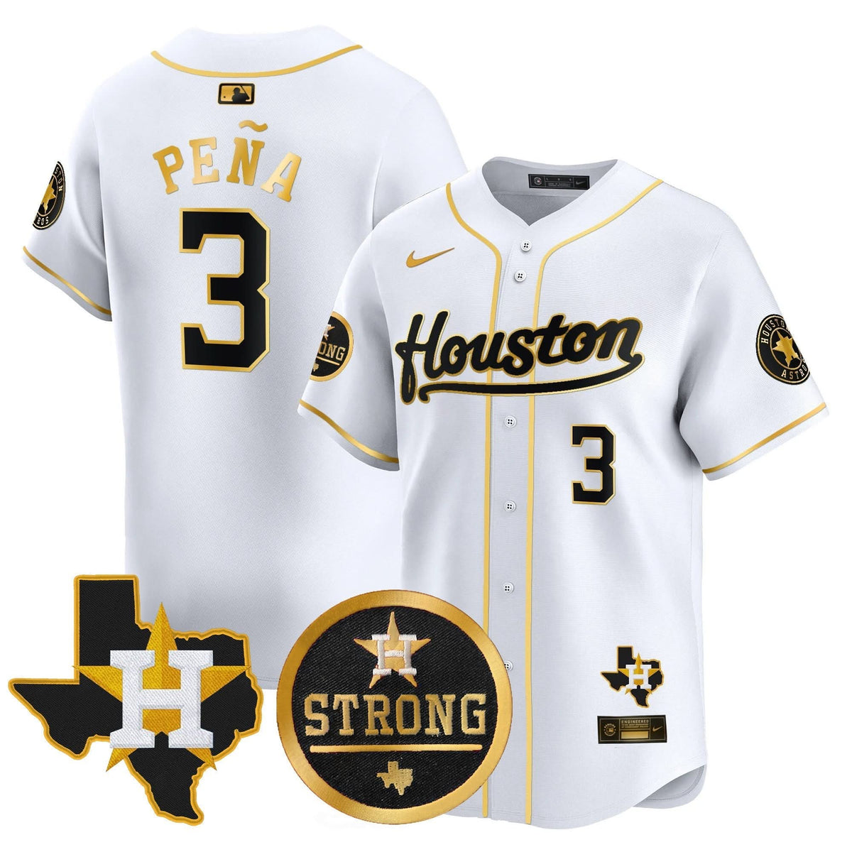 Houston Astros Houston Strong Patch Vapor Premier Limited Jersey - Stitched-Cuztomshoes