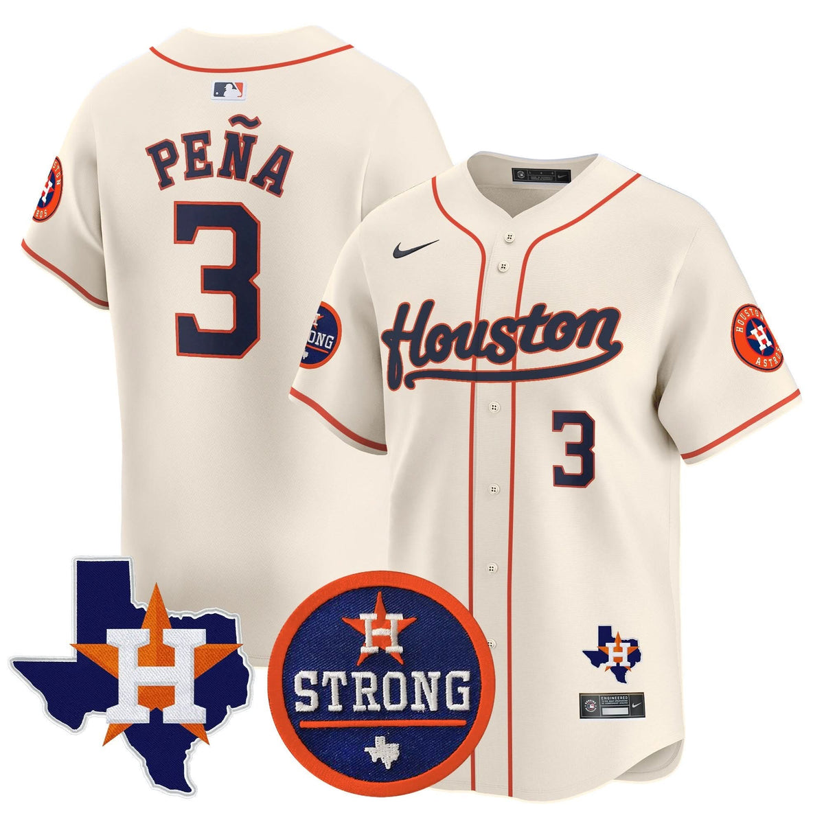 Houston Astros Houston Strong Patch Vapor Premier Limited Jersey - Stitched-Cuztomshoes