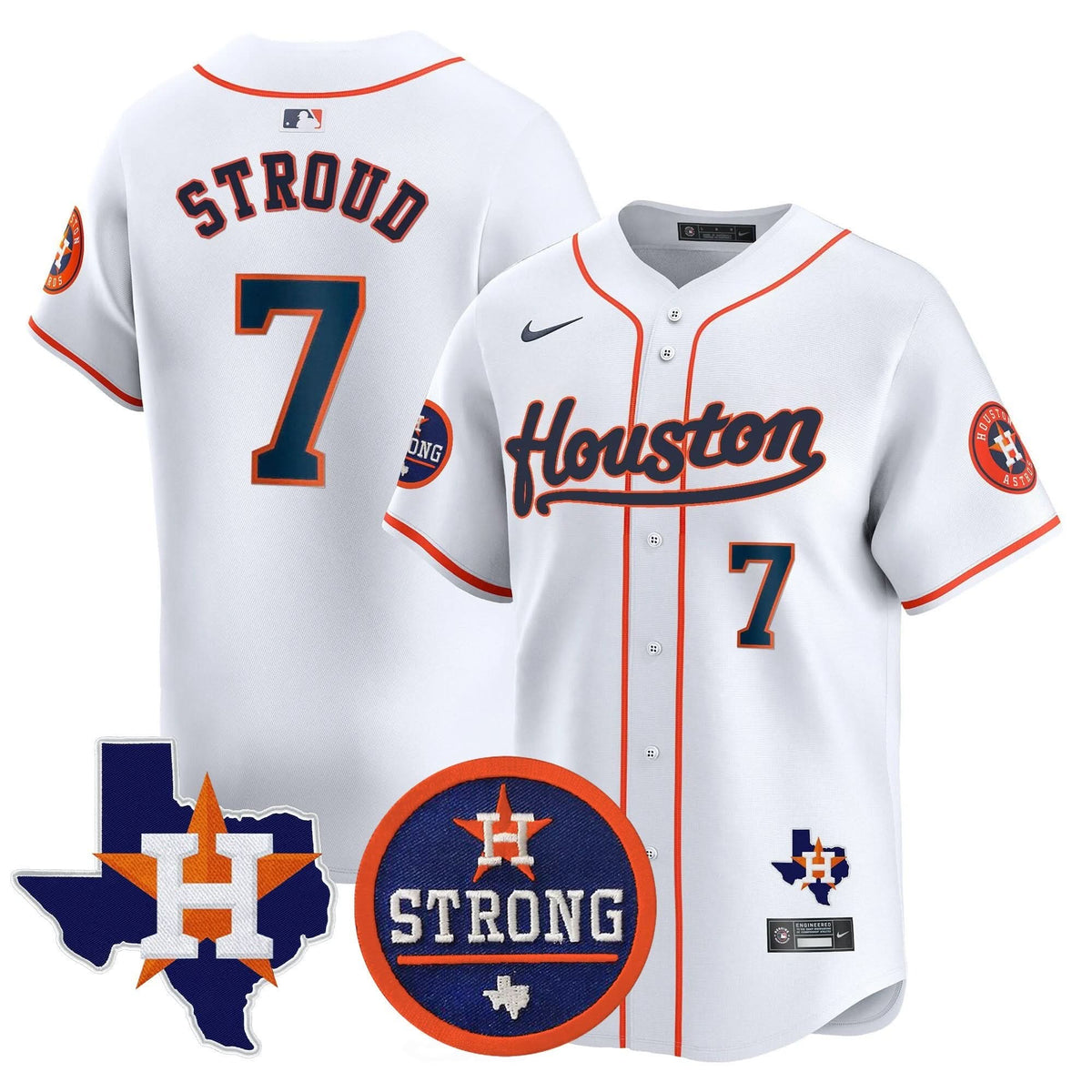Houston Astros Houston Strong Patch Vapor Premier Limited Jersey - Stitched-Cuztomshoes