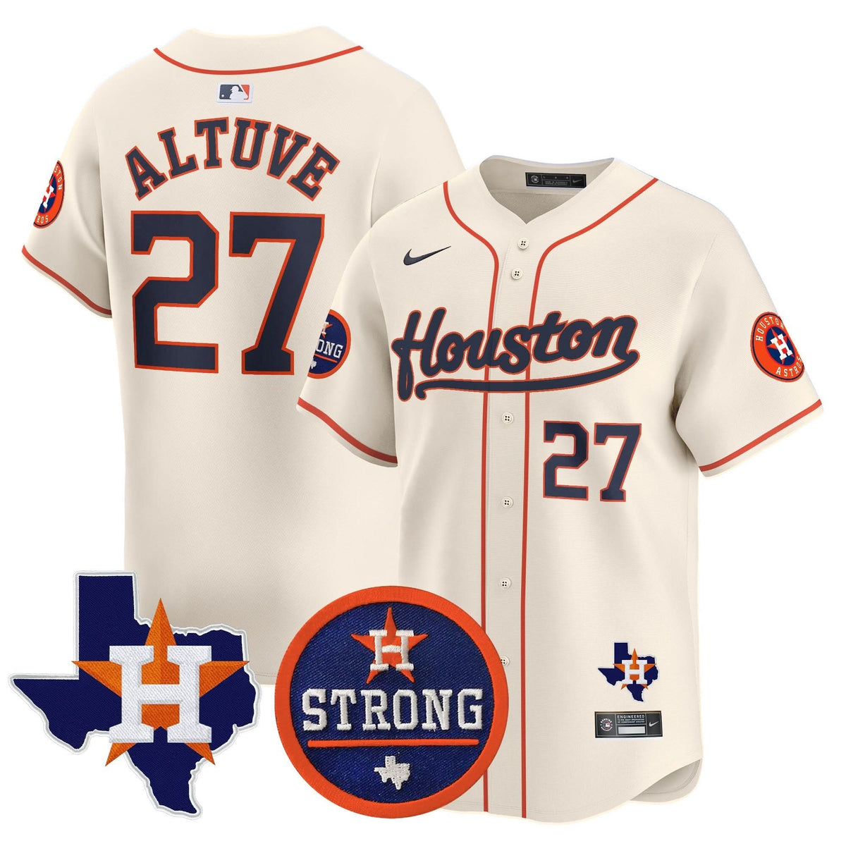 Houston Astros Houston Strong Patch Vapor Premier Limited Jersey - Stitched-Cuztomshoes