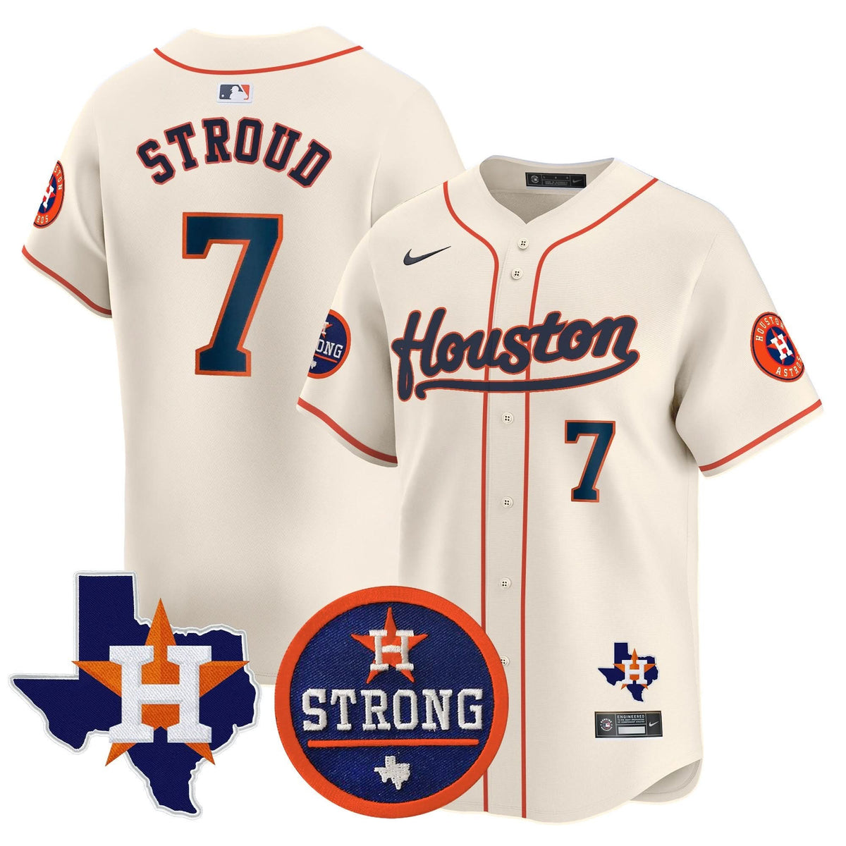 Houston Astros Houston Strong Patch Vapor Premier Limited Jersey - Stitched-Cuztomshoes