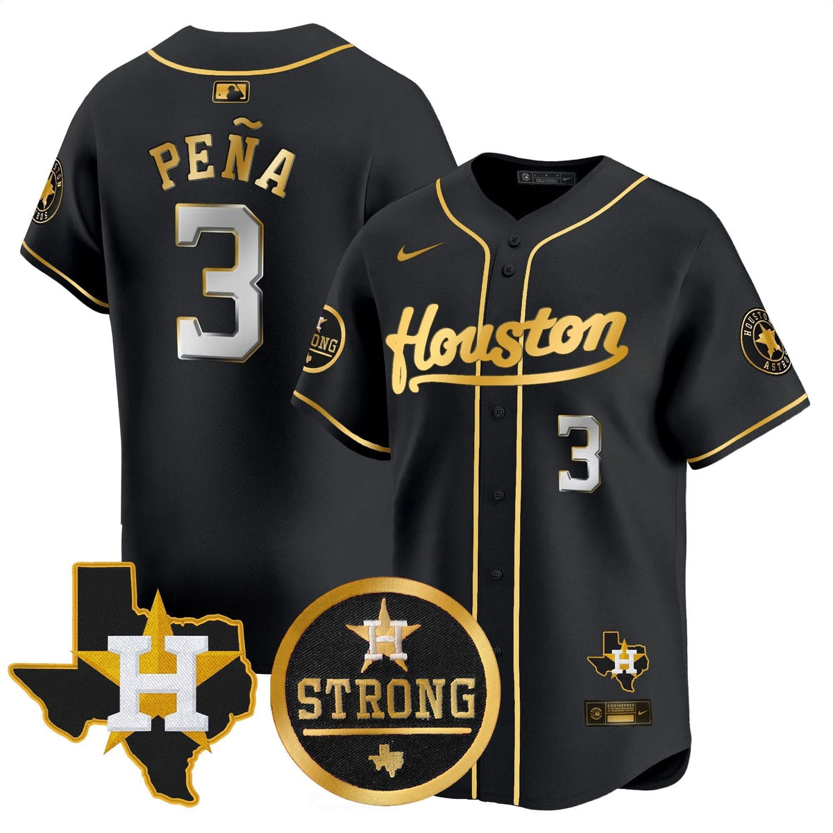Houston Astros Houston Strong Patch Vapor Premier Limited Jersey - Stitched-Cuztomshoes