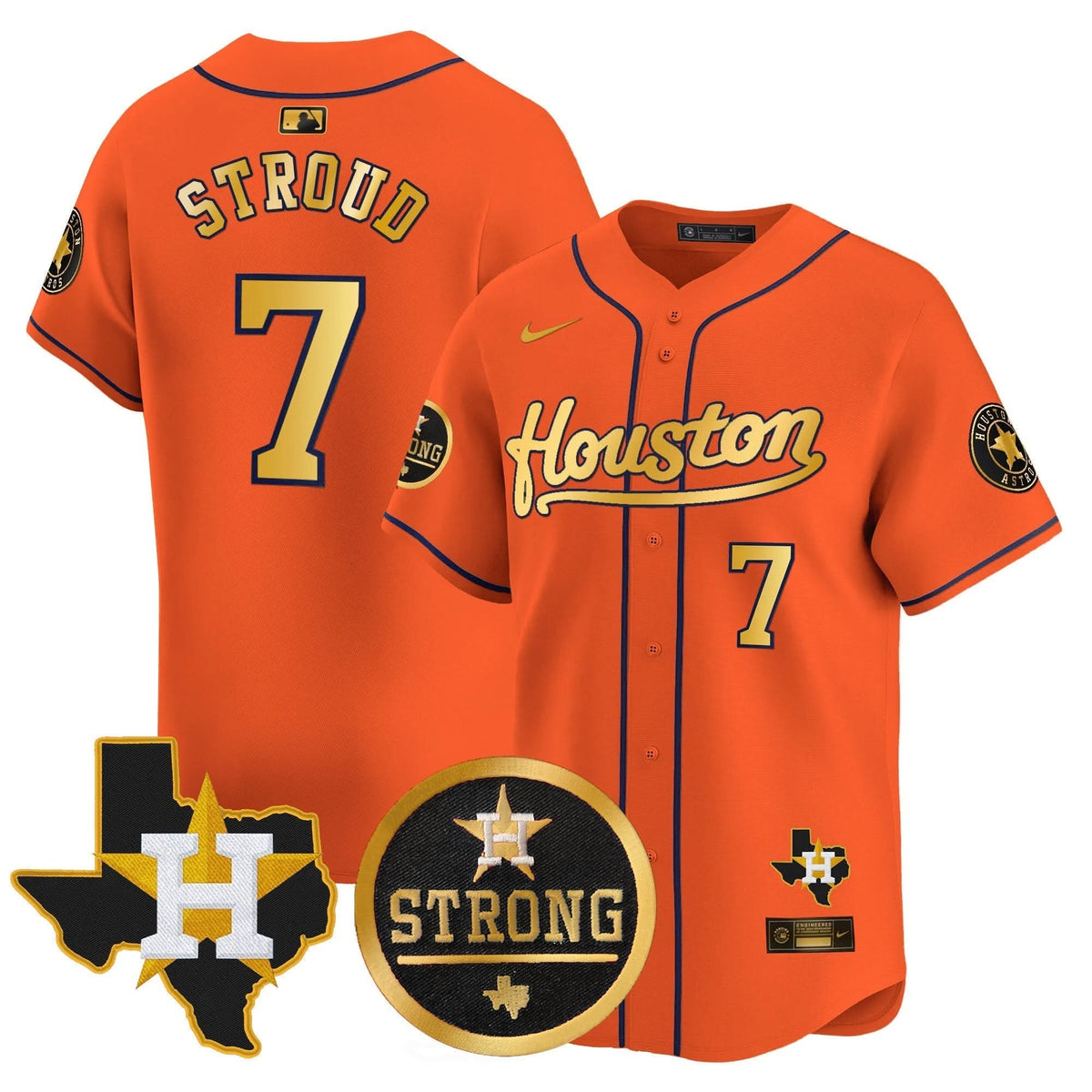 Houston Astros Houston Strong Patch Vapor Premier Limited Jersey - Stitched-Cuztomshoes