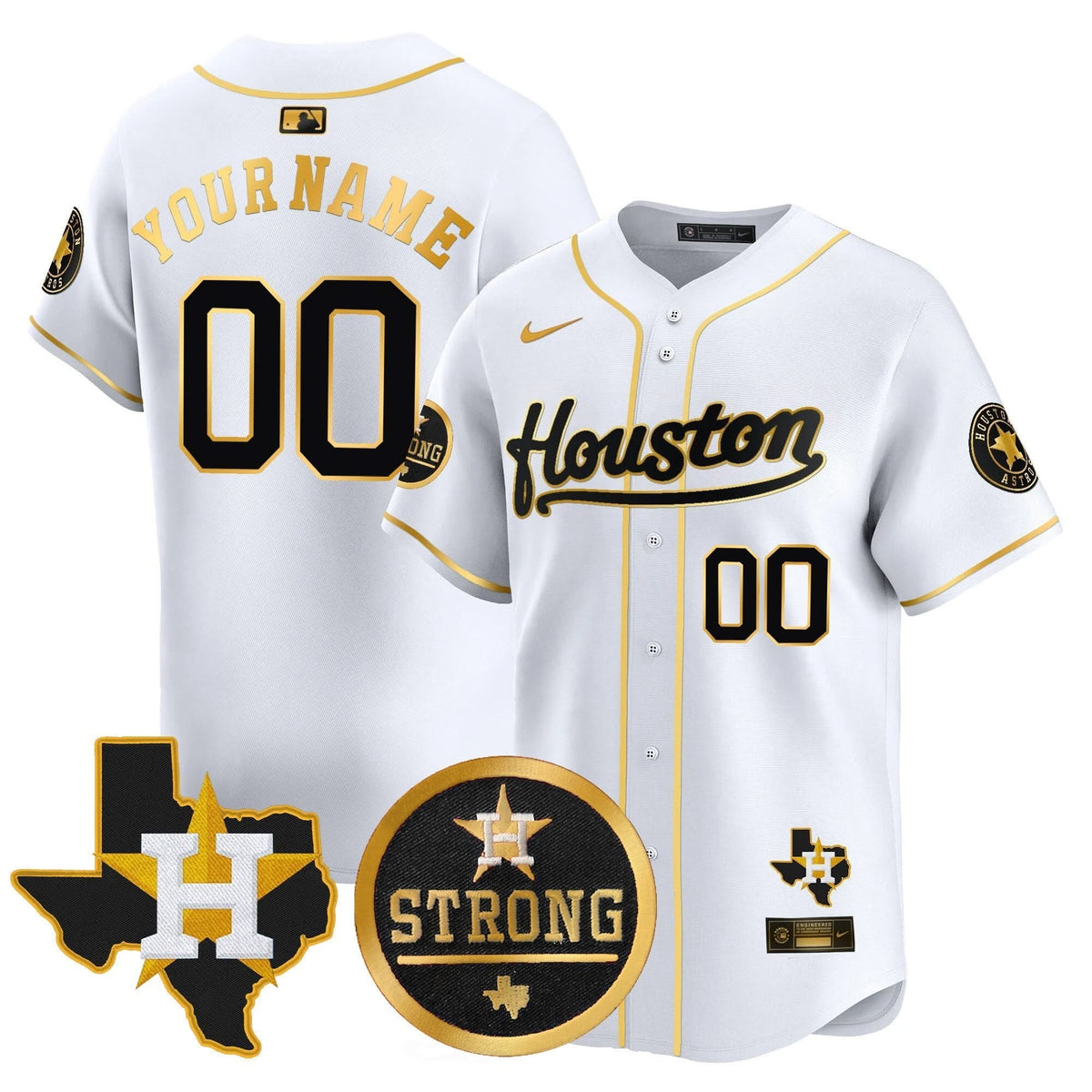 Houston Astros Houston Strong Patch Vapor Premier Limited Custom Jersey - Stitched-Cuztomshoes