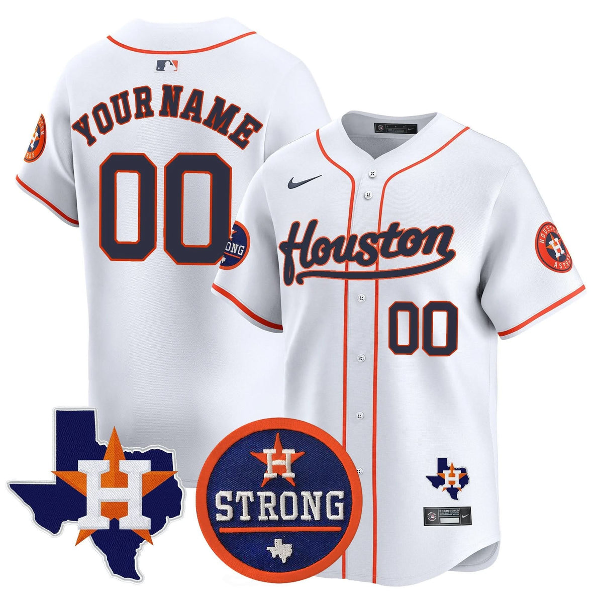 Houston Astros Houston Strong Patch Vapor Premier Limited Custom Jersey - Stitched-Cuztomshoes