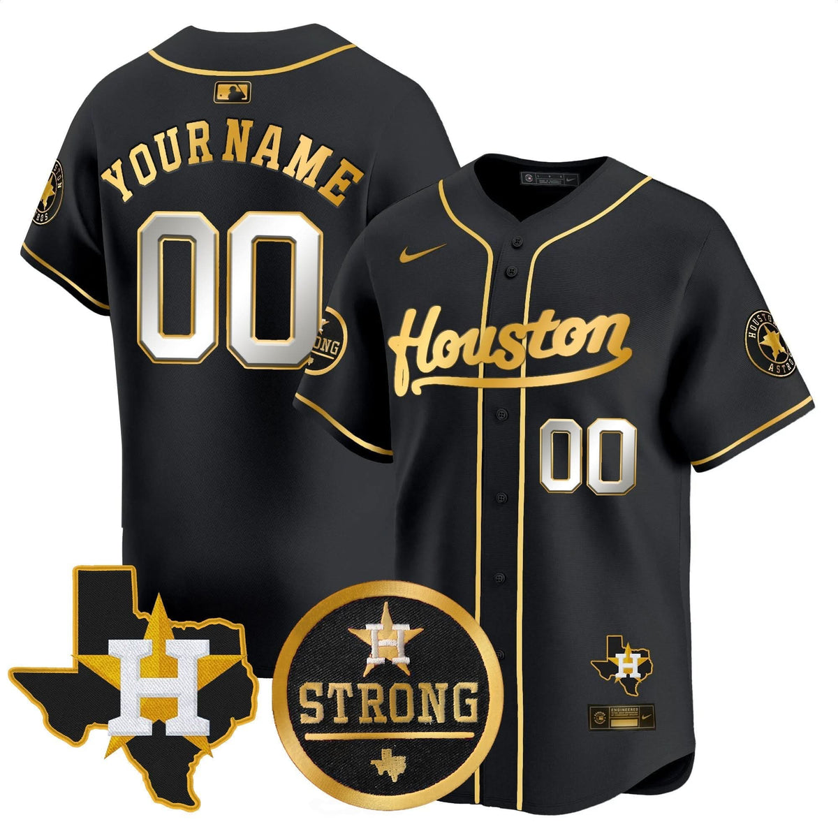 Houston Astros Houston Strong Patch Vapor Premier Limited Custom Jersey - Stitched-Cuztomshoes