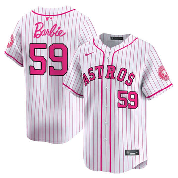Houston Astros Barbie Pink Stripe Jersey - Stitched-Cuztomshoes