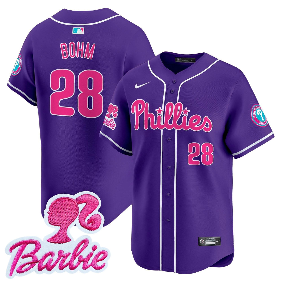 Philadelphia Phillies Barbie Patch Vapor Premier Limited Jersey - Stitched