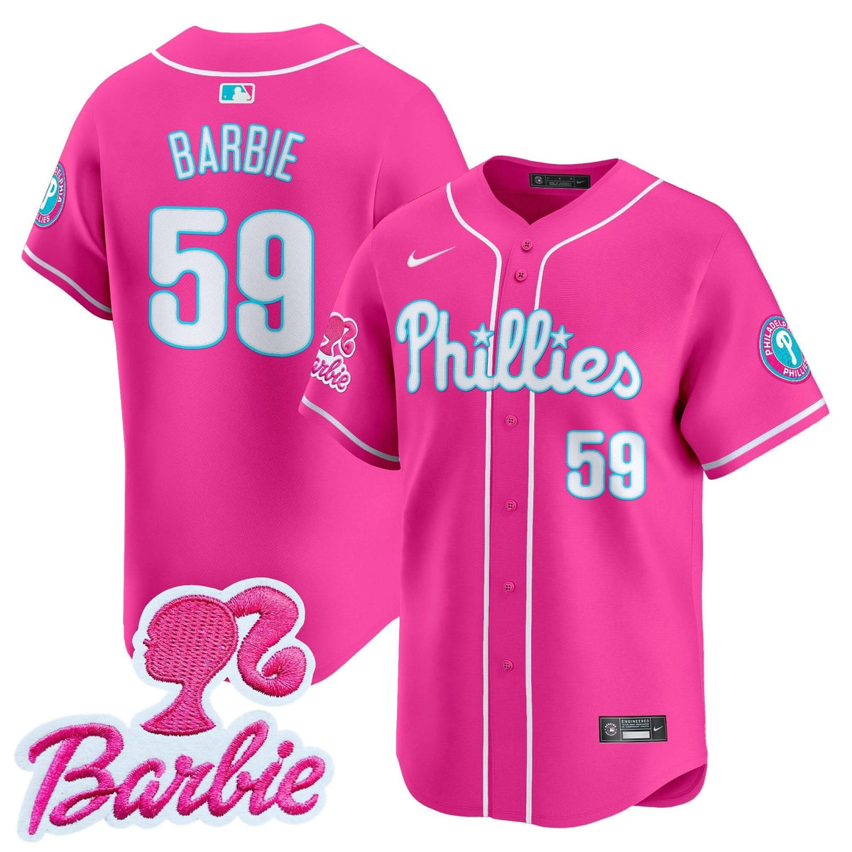 Philadelphia Phillies Barbie Patch Vapor Premier Limited Jersey - Stitched