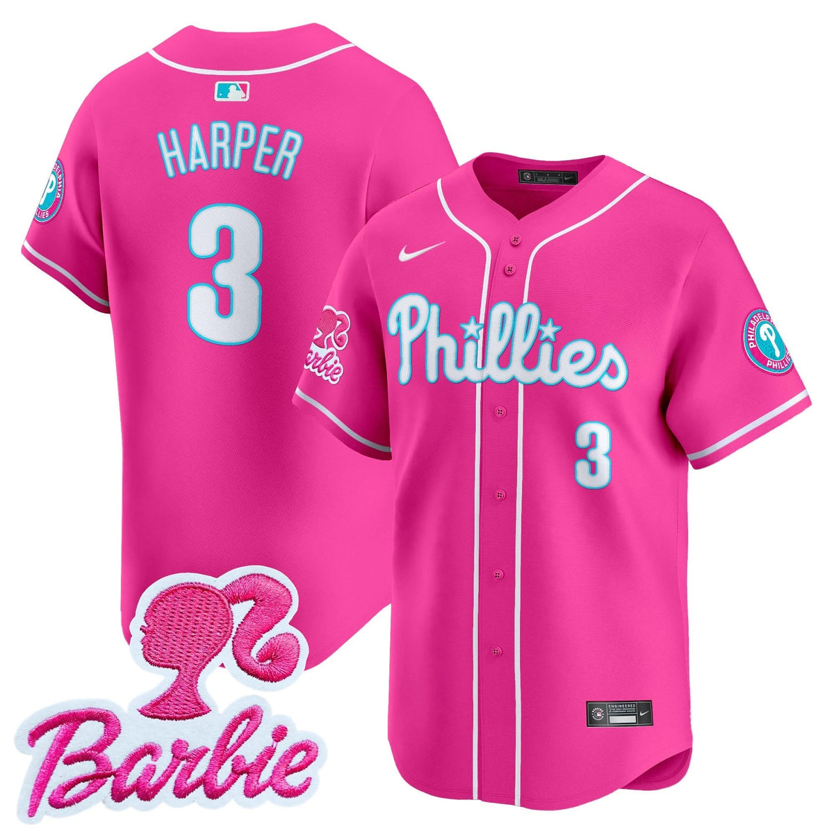 Philadelphia Phillies Barbie Patch Vapor Premier Limited Jersey - Stitched