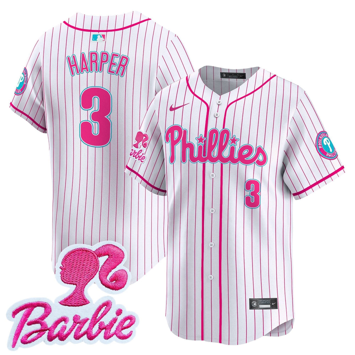 Philadelphia Phillies Barbie Patch Vapor Premier Limited Jersey - Stitched