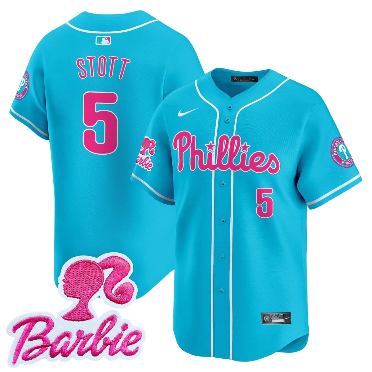 Philadelphia Phillies Barbie Patch Vapor Premier Limited Jersey - Stitched