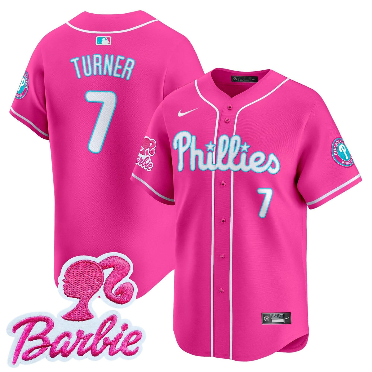 Philadelphia Phillies Barbie Patch Vapor Premier Limited Jersey - Stitched