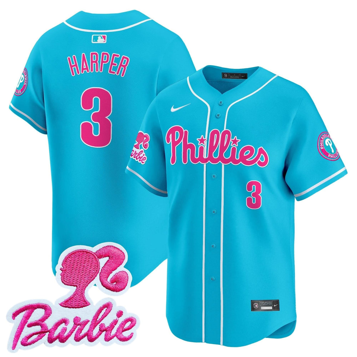 Philadelphia Phillies Barbie Patch Vapor Premier Limited Jersey - Stitched