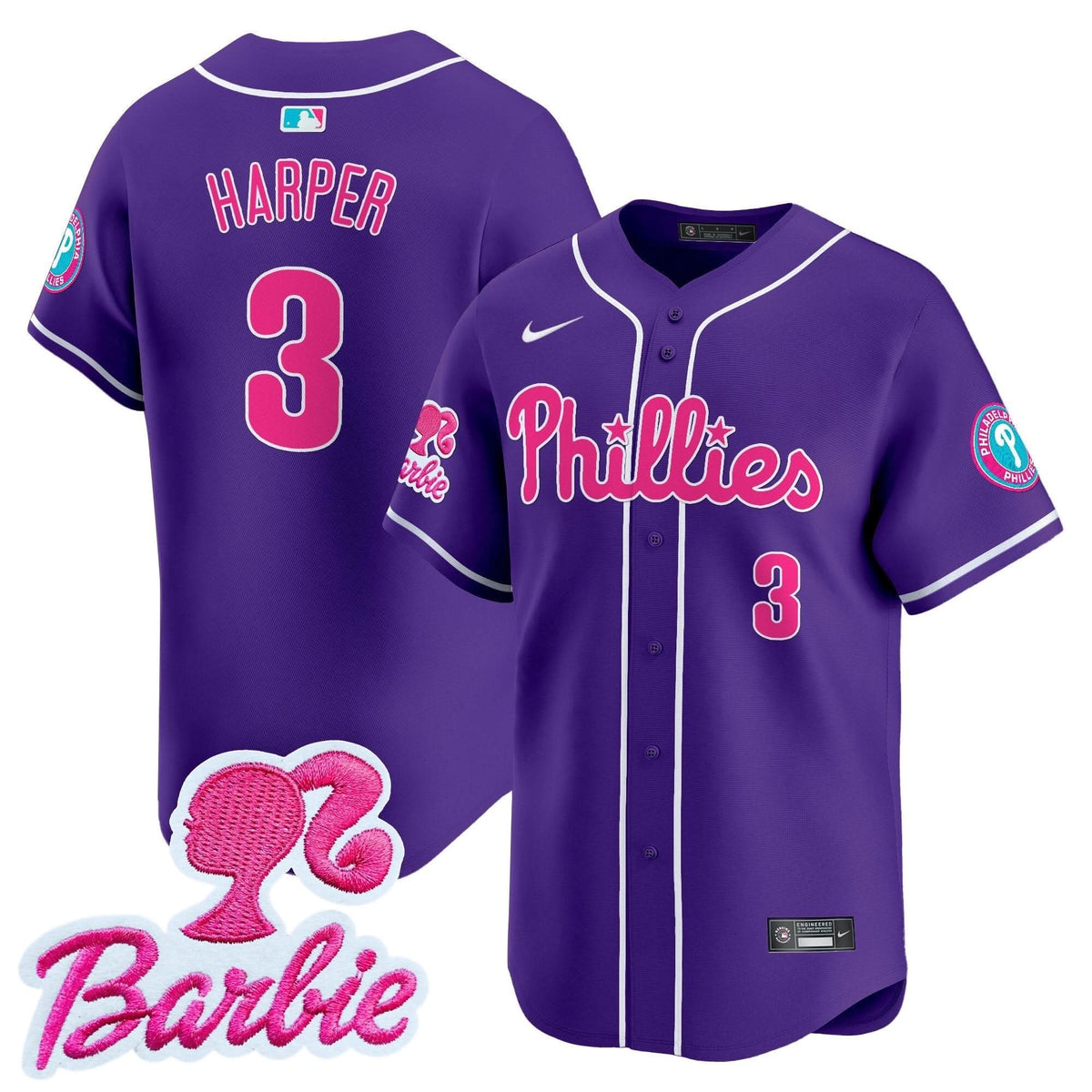 Philadelphia Phillies Barbie Patch Vapor Premier Limited Jersey - Stitched