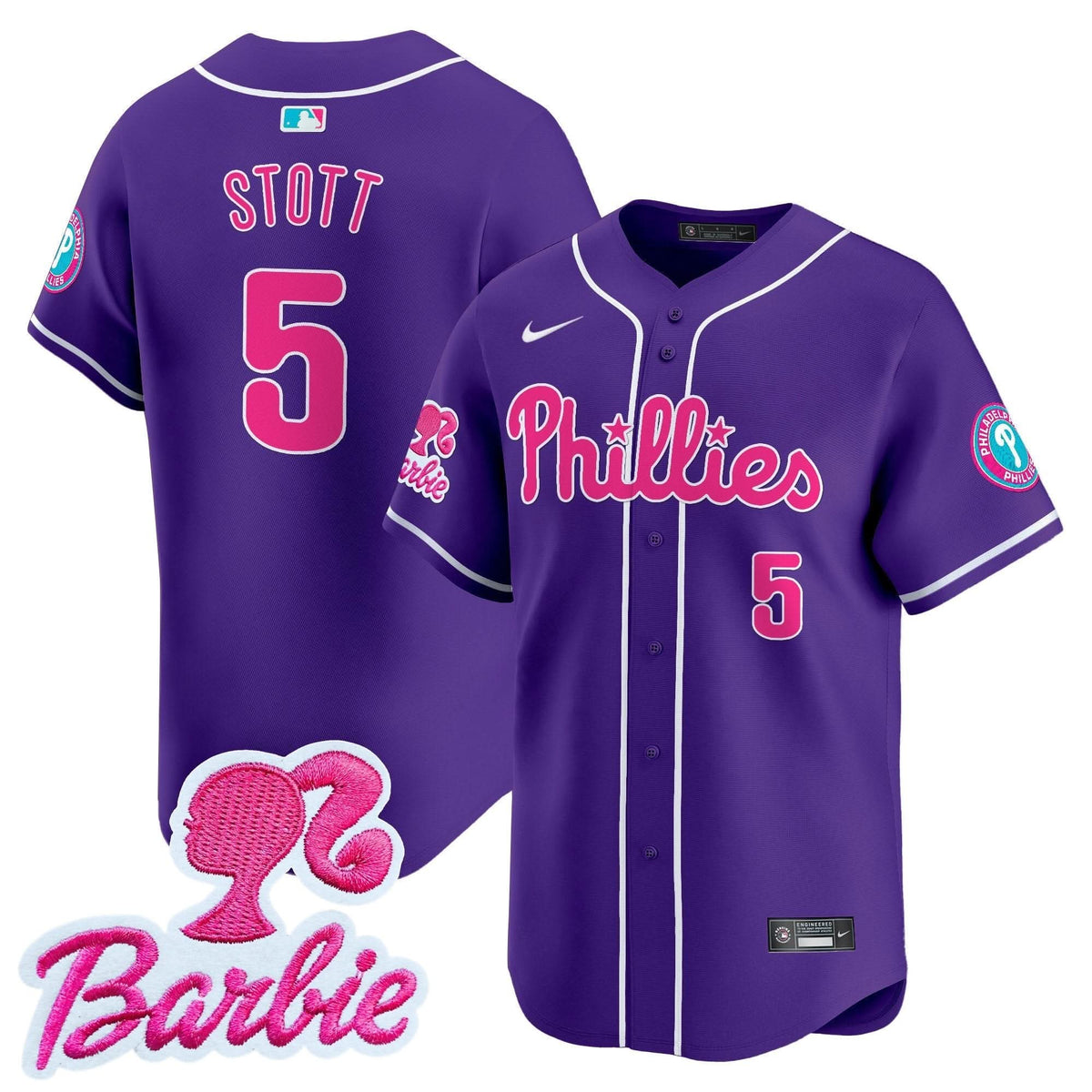 Philadelphia Phillies Barbie Patch Vapor Premier Limited Jersey - Stitched