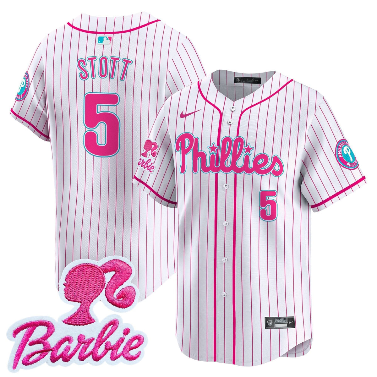 Philadelphia Phillies Barbie Patch Vapor Premier Limited Jersey - Stitched