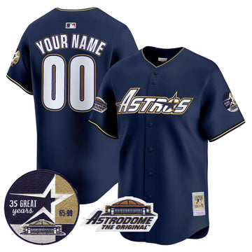 Houston Astros 1999 Throwback 35th & Astrodome Patch Vapor Premier Limited Custom Jersey V3 - Stitched-Cuztomshoes