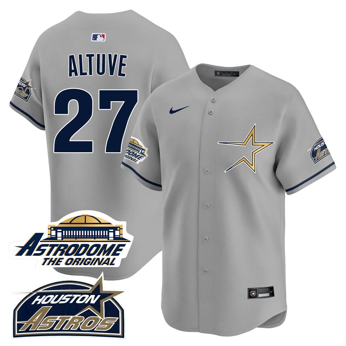 Houston Astros Throwback Jersey - Stitched - 25 Years Of History-Cuztomshoes