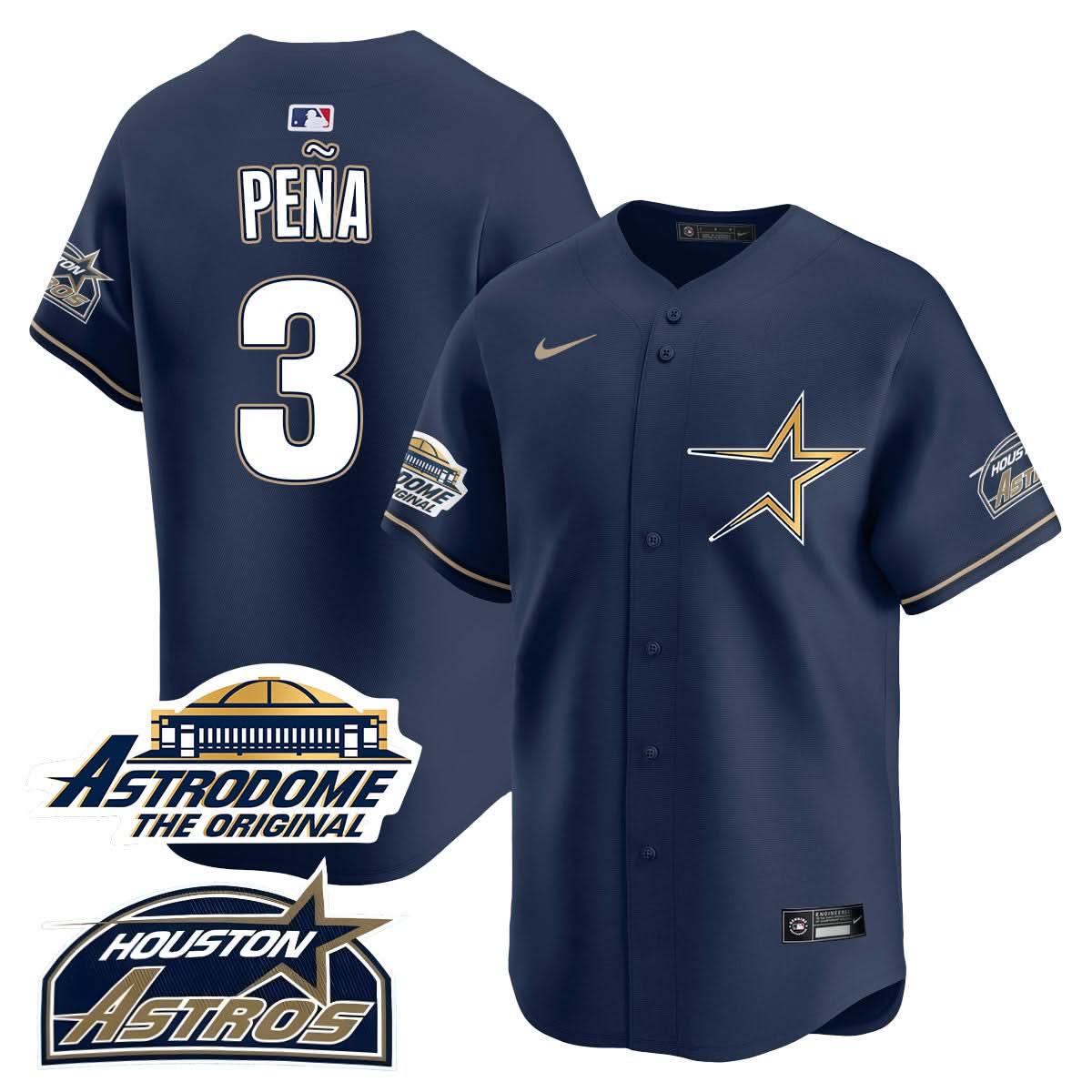 Houston Astros Throwback Jersey - Stitched - 25 Years Of History-Cuztomshoes