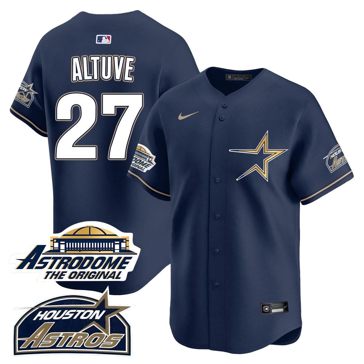Houston Astros Throwback Jersey - Stitched - 25 Years Of History-Cuztomshoes