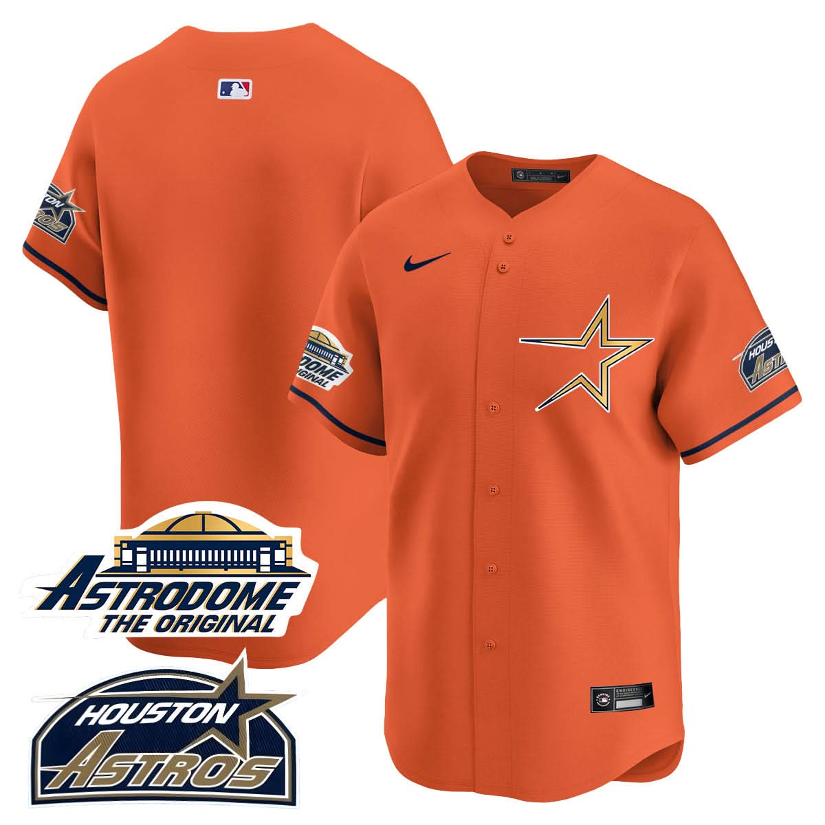 Houston Astros Throwback Jersey - Stitched - 25 Years Of History-Cuztomshoes